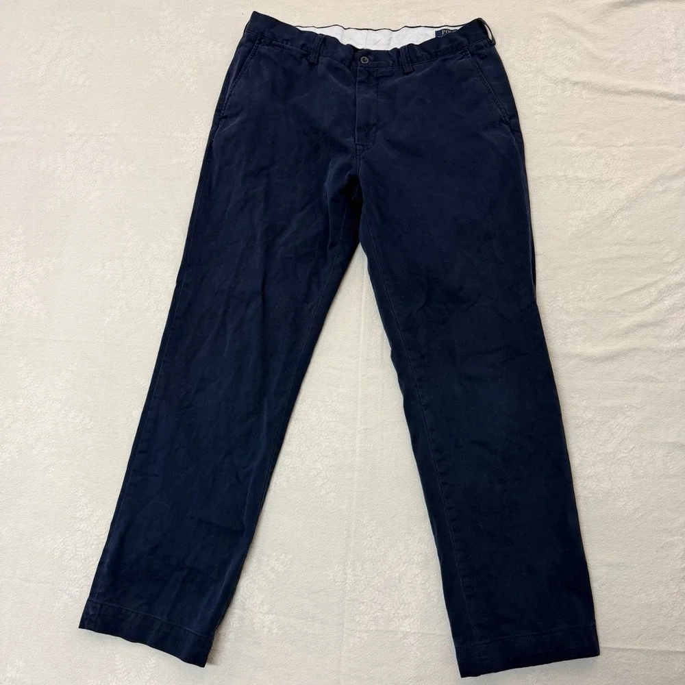 Polo Ralph Lauren Classic Fit Chino Pants Mens 36x32 Navy Cotton Soft Twill